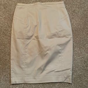 Express Design Studio beige straight lined skirt. Back slit, side zipper.